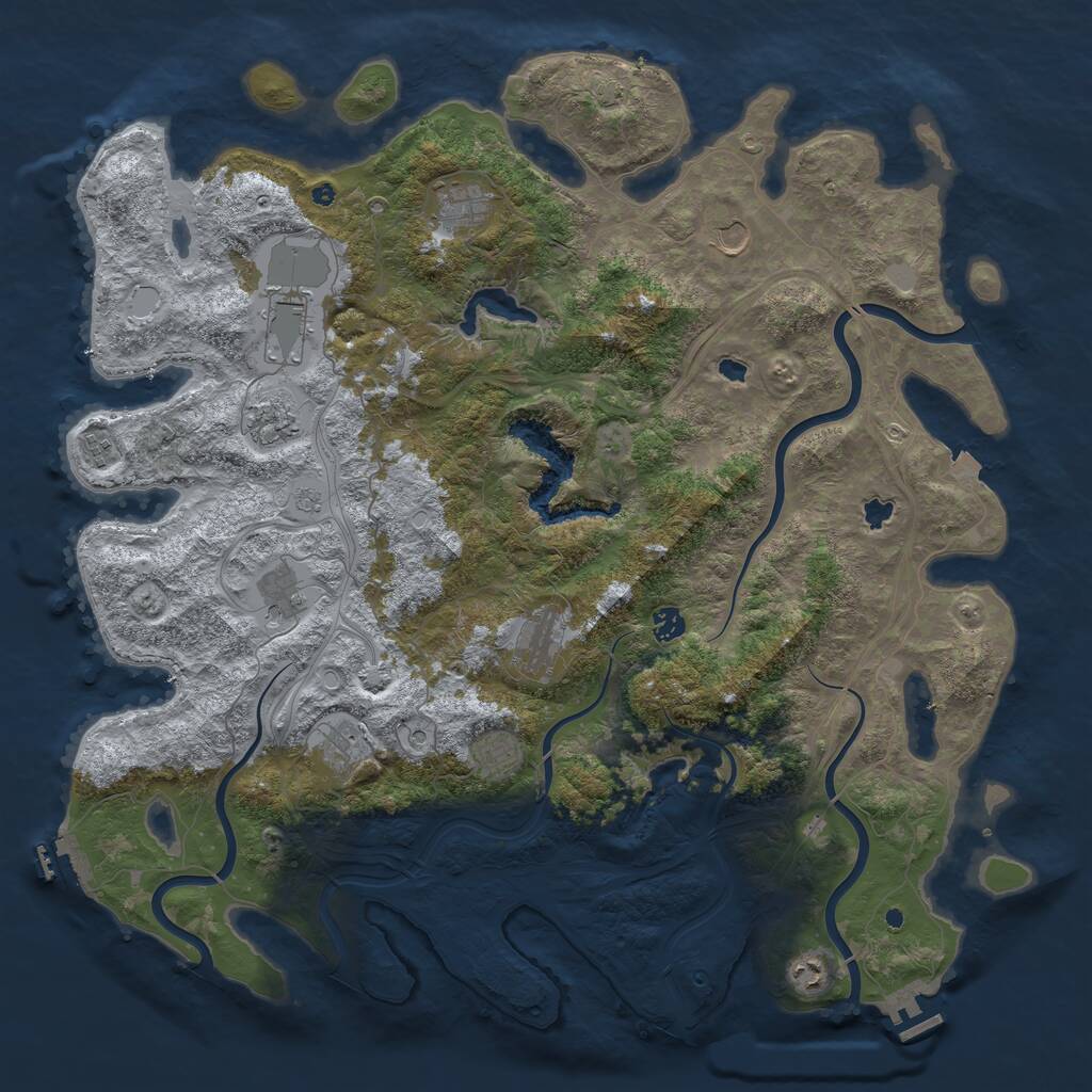 Rust Map: Procedural Map, Size: 4800, Seed: 1551811433, 17 Monuments
