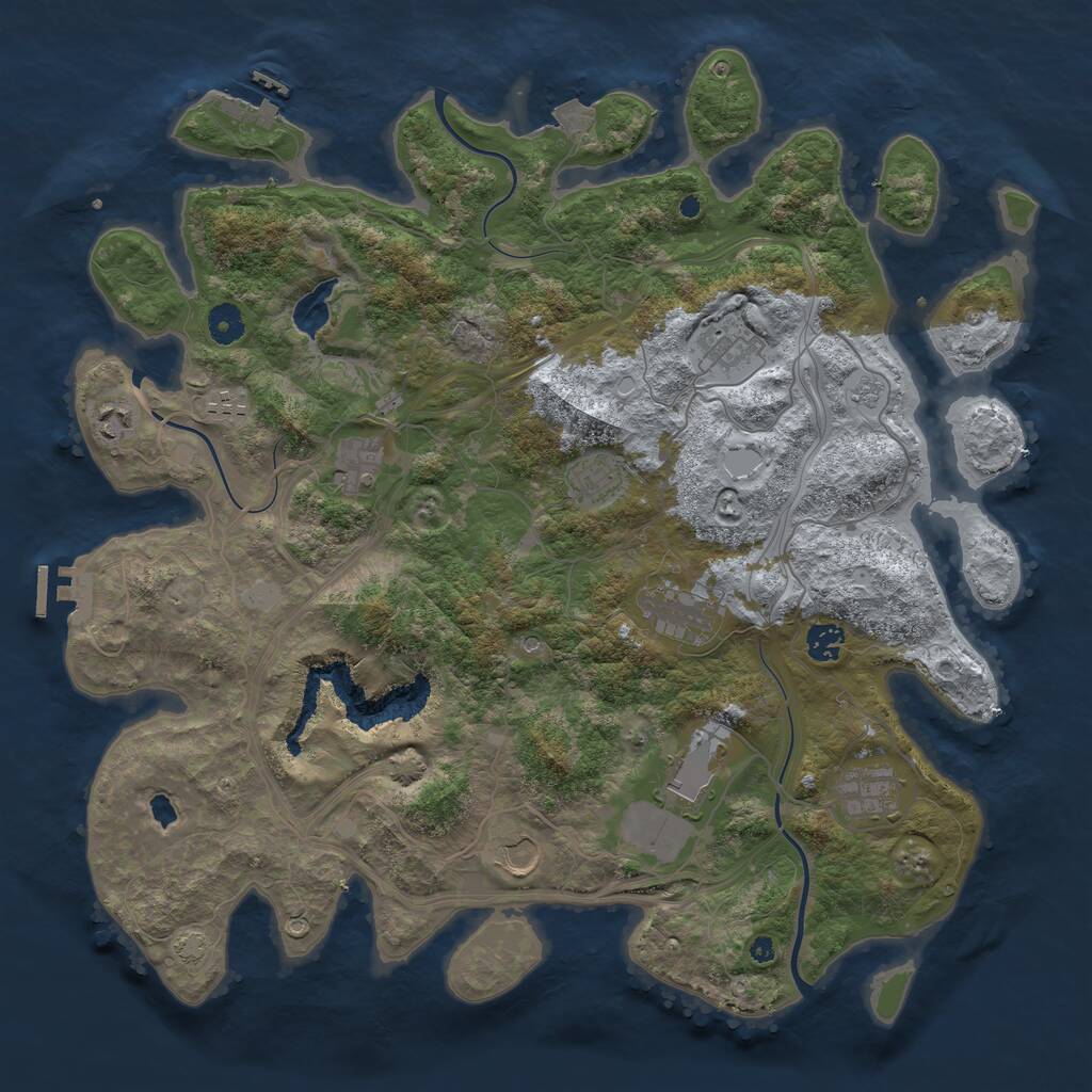 Rust Map: Procedural Map, Size: 4250, Seed: 1976544325, 16 Monuments