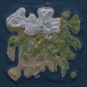 Thumbnail Rust Map: Procedural Map, Size: 3500, Seed: 1437661748, 12 Monuments