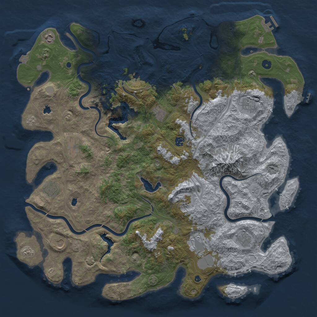 Rust Map: Procedural Map, Size: 5000, Seed: 1729477674, 17 Monuments