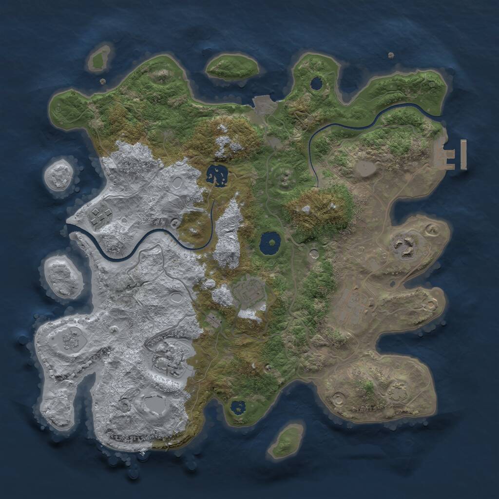Rust Map: Procedural Map, Size: 3300, Seed: 1111070820, 11 Monuments