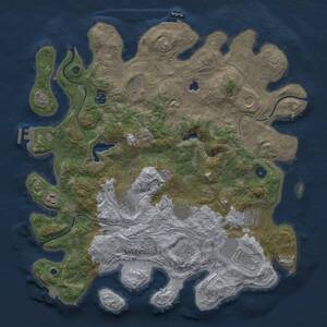 Thumbnail Rust Map: Procedural Map, Size: 4300, Seed: 184577895, 16 Monuments