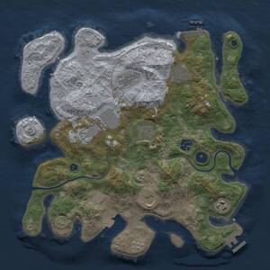 Thumbnail Rust Map: Procedural Map, Size: 3500, Seed: 2057955038, 14 Monuments