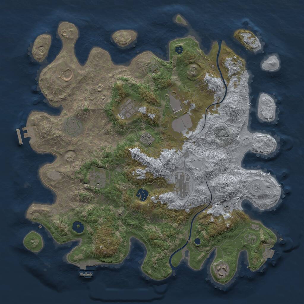 Rust Map: Procedural Map, Size: 3900, Seed: 4599, 15 Monuments