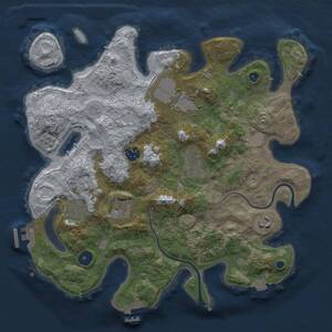 Thumbnail Rust Map: Procedural Map, Size: 3500, Seed: 1006952526, 13 Monuments