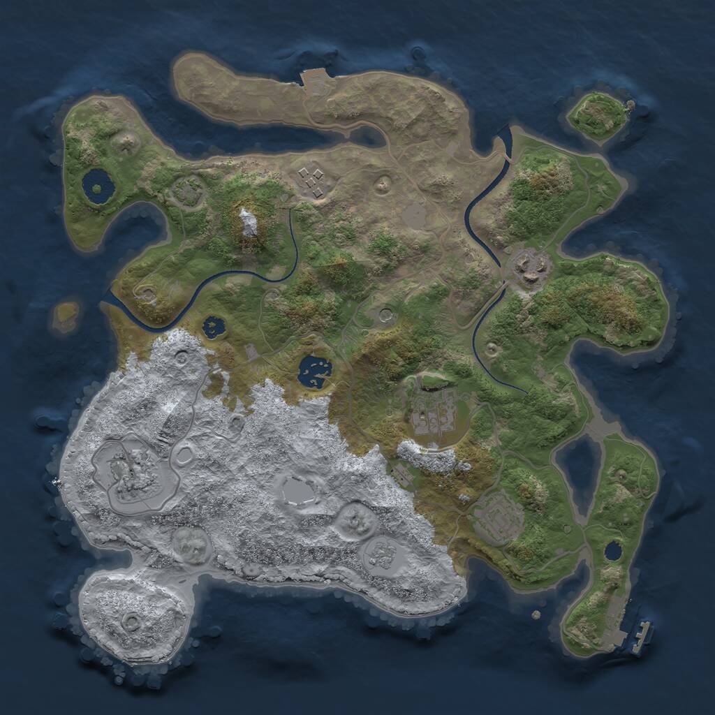Rust Map: Procedural Map, Size: 3250, Seed: 788254363, 11 Monuments