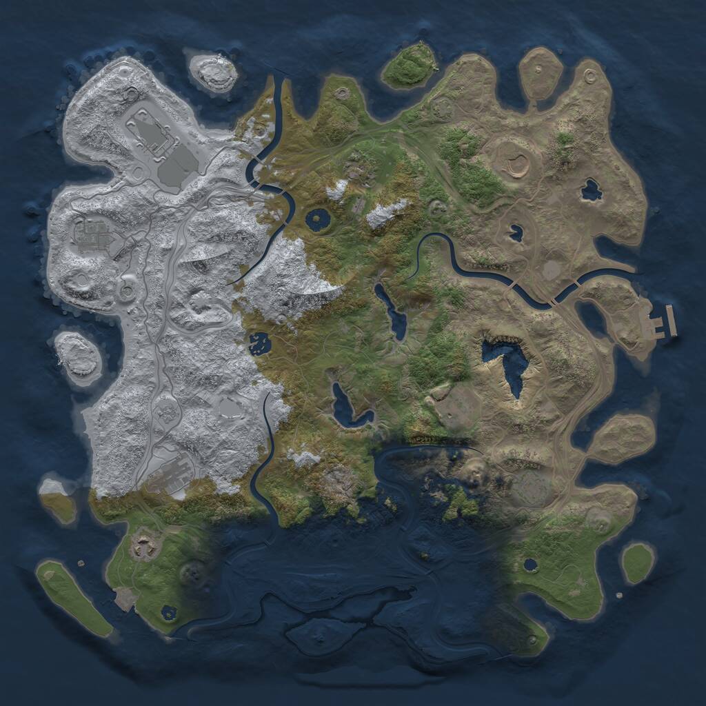 Rust Map: Procedural Map, Size: 4500, Seed: 383907857, 15 Monuments