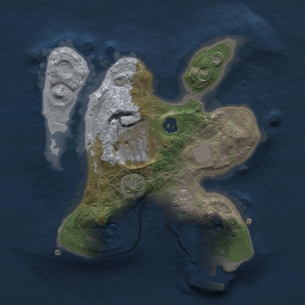 Rust Map: Procedural Map, Size: 2000, Seed: 514793882, 5 Monuments