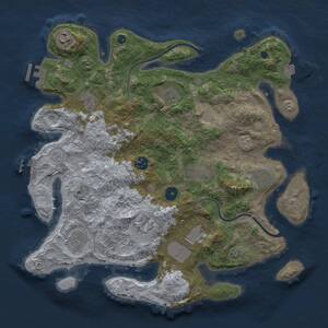 Thumbnail Rust Map: Procedural Map, Size: 3750, Seed: 277628804, 16 Monuments