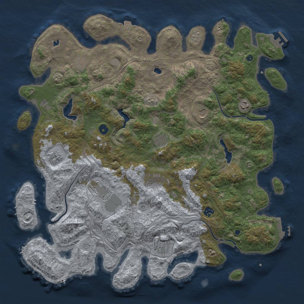 Rust Map: Procedural Map, Size: 4750, Seed: 582551344, 16 Monuments
