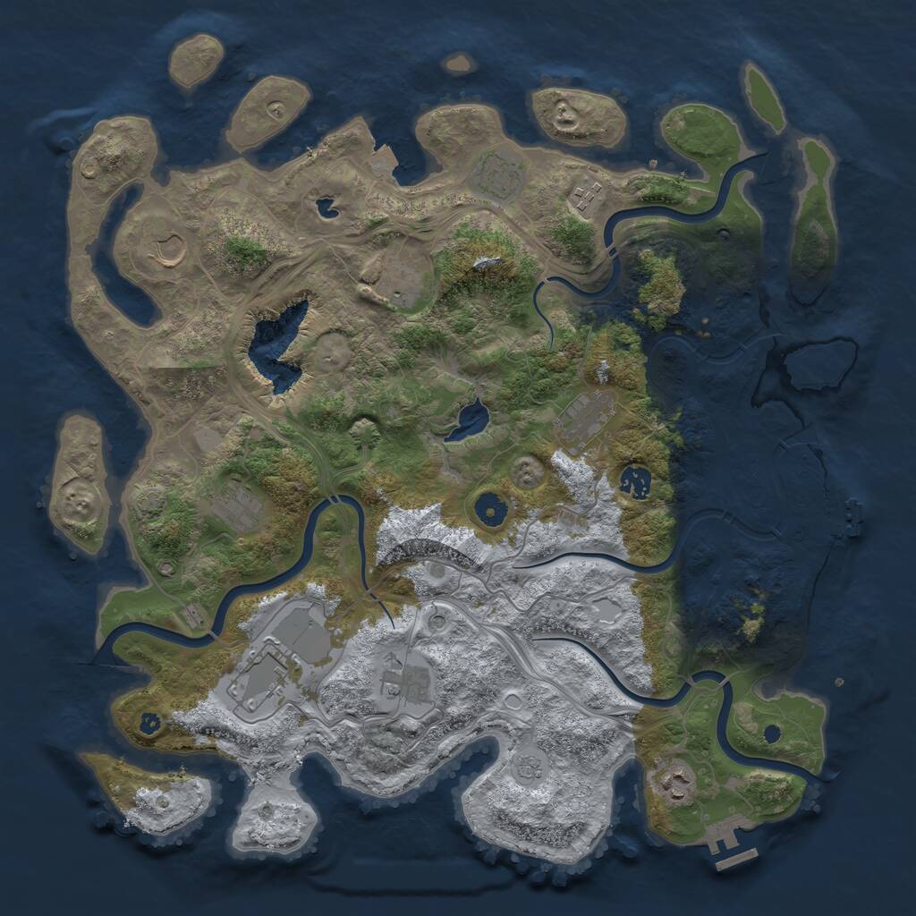 Rust Map: Procedural Map, Size: 4250, Seed: 2126074070, 16 Monuments