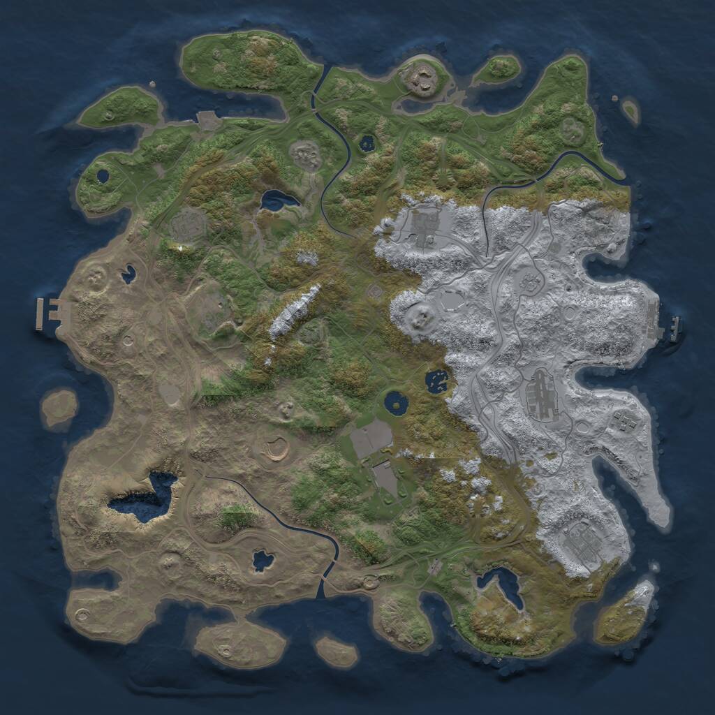 Rust Map: Procedural Map, Size: 4500, Seed: 145957172, 16 Monuments