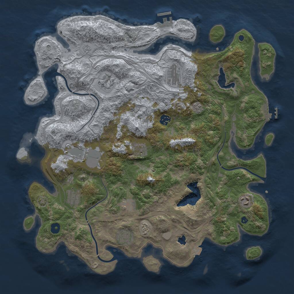 Rust Map: Procedural Map, Size: 4250, Seed: 1051269790, 16 Monuments