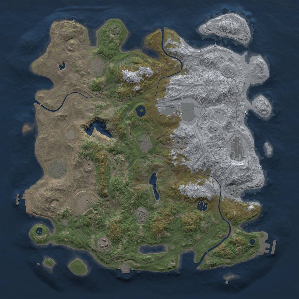 Rust Map: Procedural Map, Size: 4250, Seed: 663452, 15 Monuments