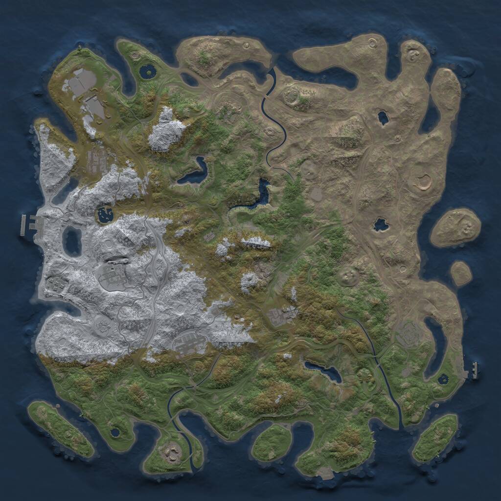 Rust Map: Procedural Map, Size: 4750, Seed: 333016302, 17 Monuments