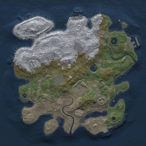 Thumbnail Rust Map: Procedural Map, Size: 3200, Seed: 245807718, 12 Monuments