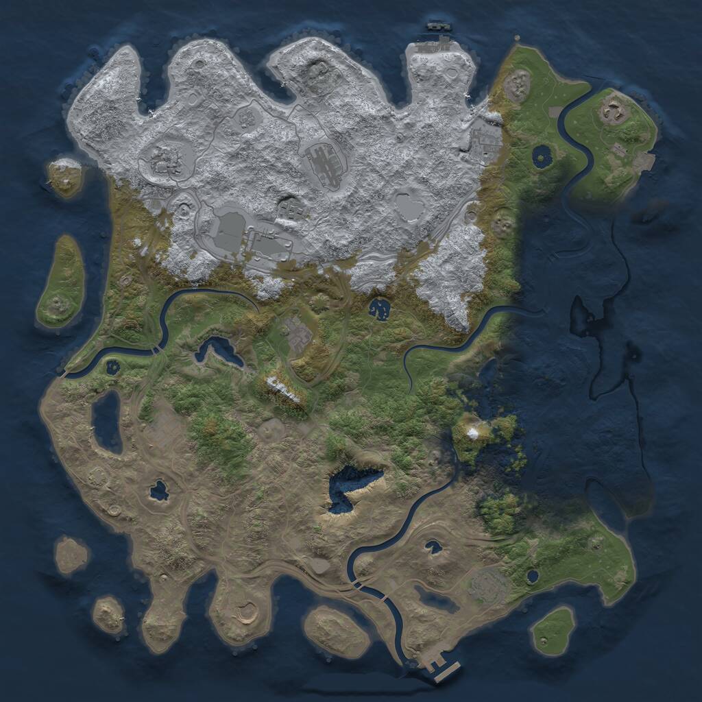 Rust Map: Procedural Map, Size: 4800, Seed: 936386014, 17 Monuments