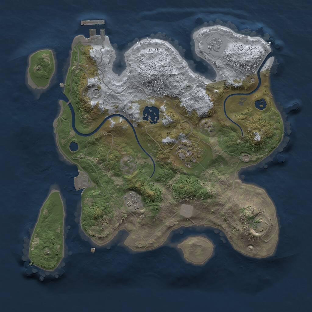 Rust Map: Procedural Map, Size: 2700, Seed: 325466314, 8 Monuments