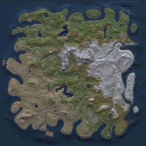 Thumbnail Rust Map: Procedural Map, Size: 5000, Seed: 2545, 17 Monuments
