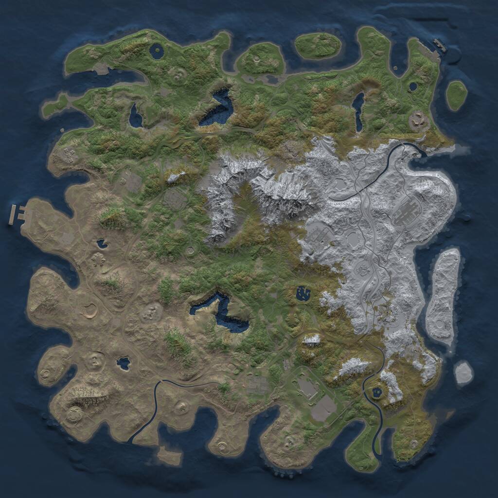 Rust Map: Procedural Map, Size: 5000, Seed: 2545, 17 Monuments