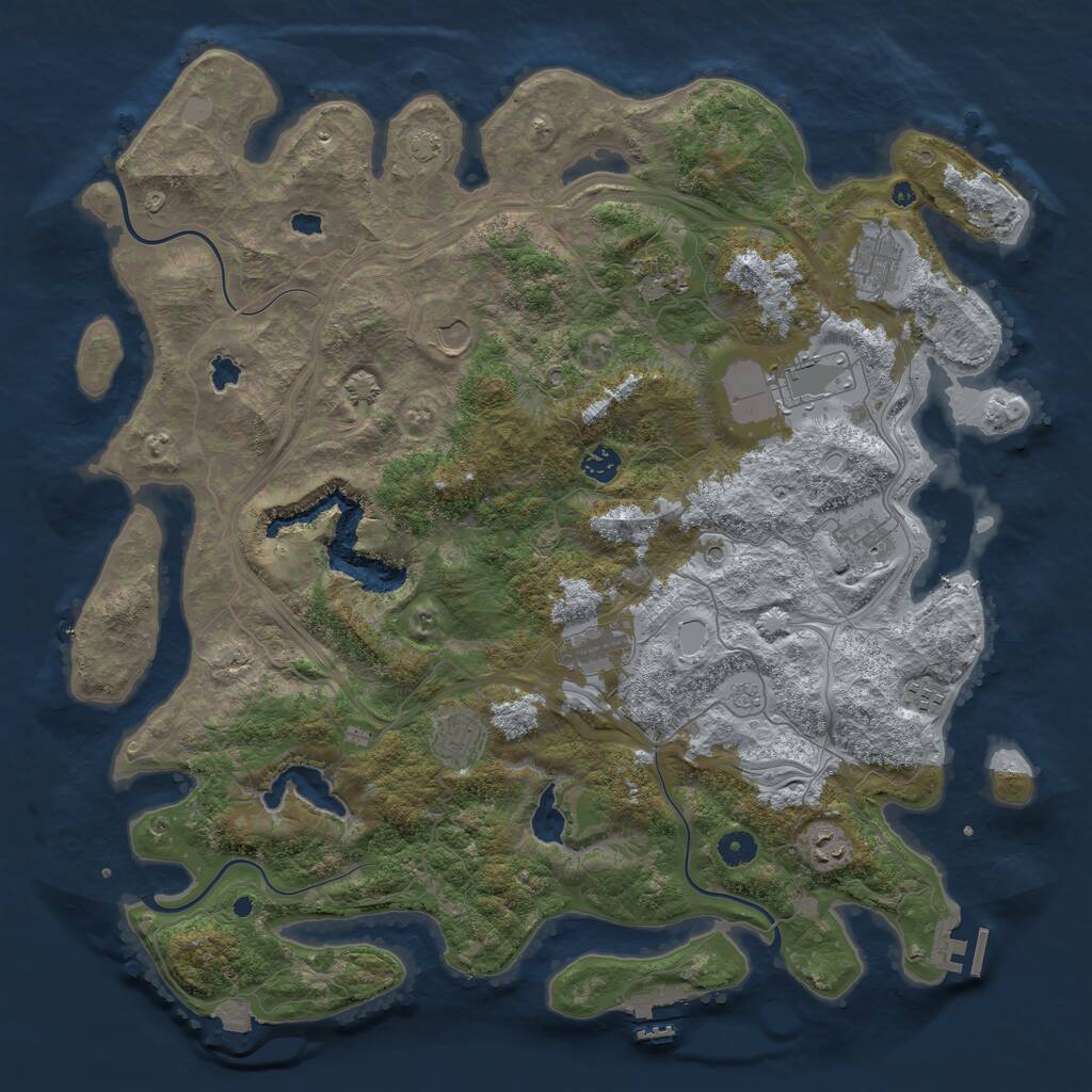 Rust Map: Procedural Map, Size: 4500, Seed: 87567159, 16 Monuments