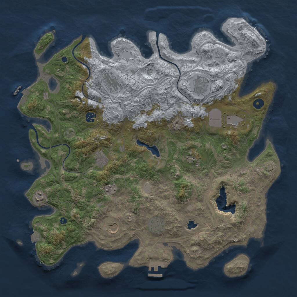 Rust Map: Procedural Map, Size: 4250, Seed: 99477778, 16 Monuments