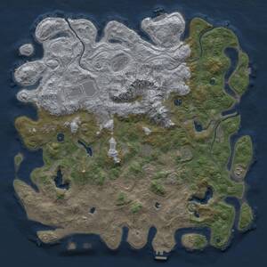 Thumbnail Rust Map: Procedural Map, Size: 5000, Seed: 1184399393, 16 Monuments