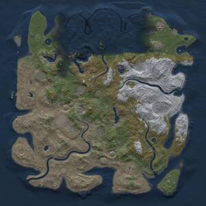 Thumbnail Rust Map: Procedural Map, Size: 4800, Seed: 525046979, 17 Monuments