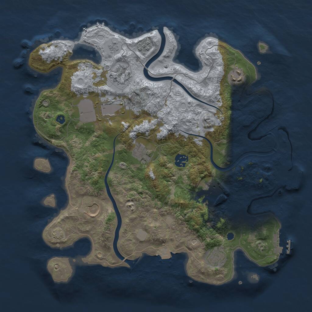 Rust Map: Procedural Map, Size: 3500, Seed: 1539025632, 15 Monuments