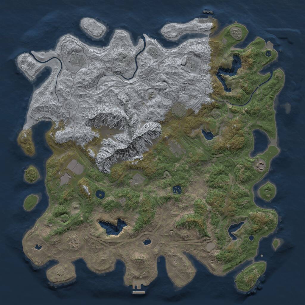 Rust Map: Procedural Map, Size: 5000, Seed: 1872467880, 16 Monuments