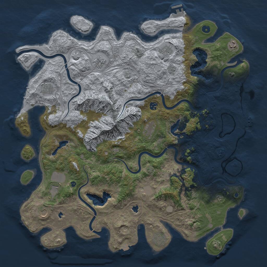 Rust Map: Procedural Map, Size: 5000, Seed: 1872467880, 17 Monuments