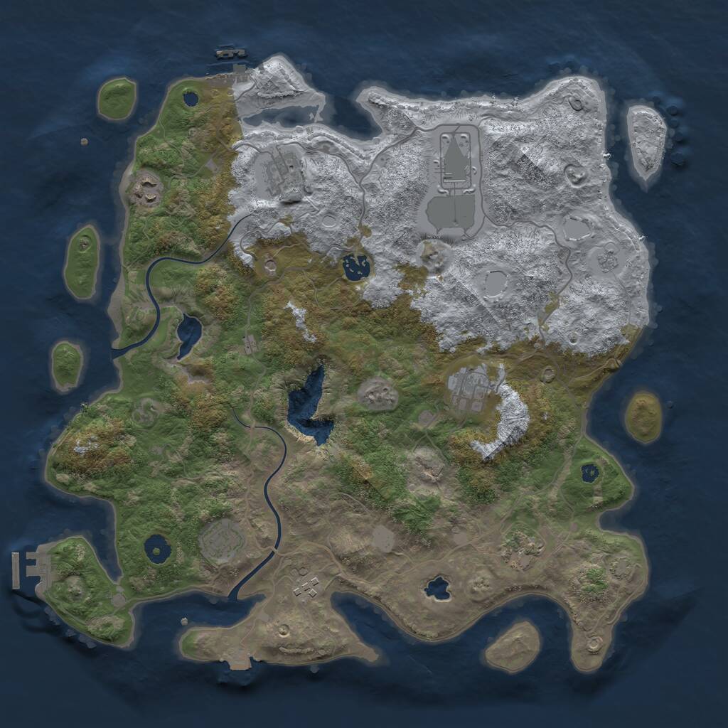 Rust Map: Procedural Map, Size: 4000, Seed: 109381116, 14 Monuments