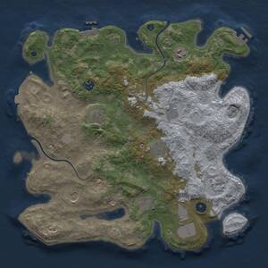 Thumbnail Rust Map: Procedural Map, Size: 3800, Seed: 1285211523, 16 Monuments