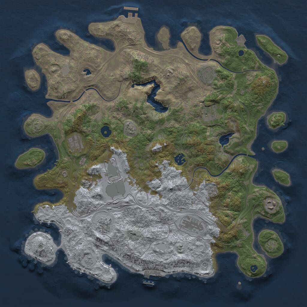 Rust Map: Procedural Map, Size: 4250, Seed: 663817803, 15 Monuments