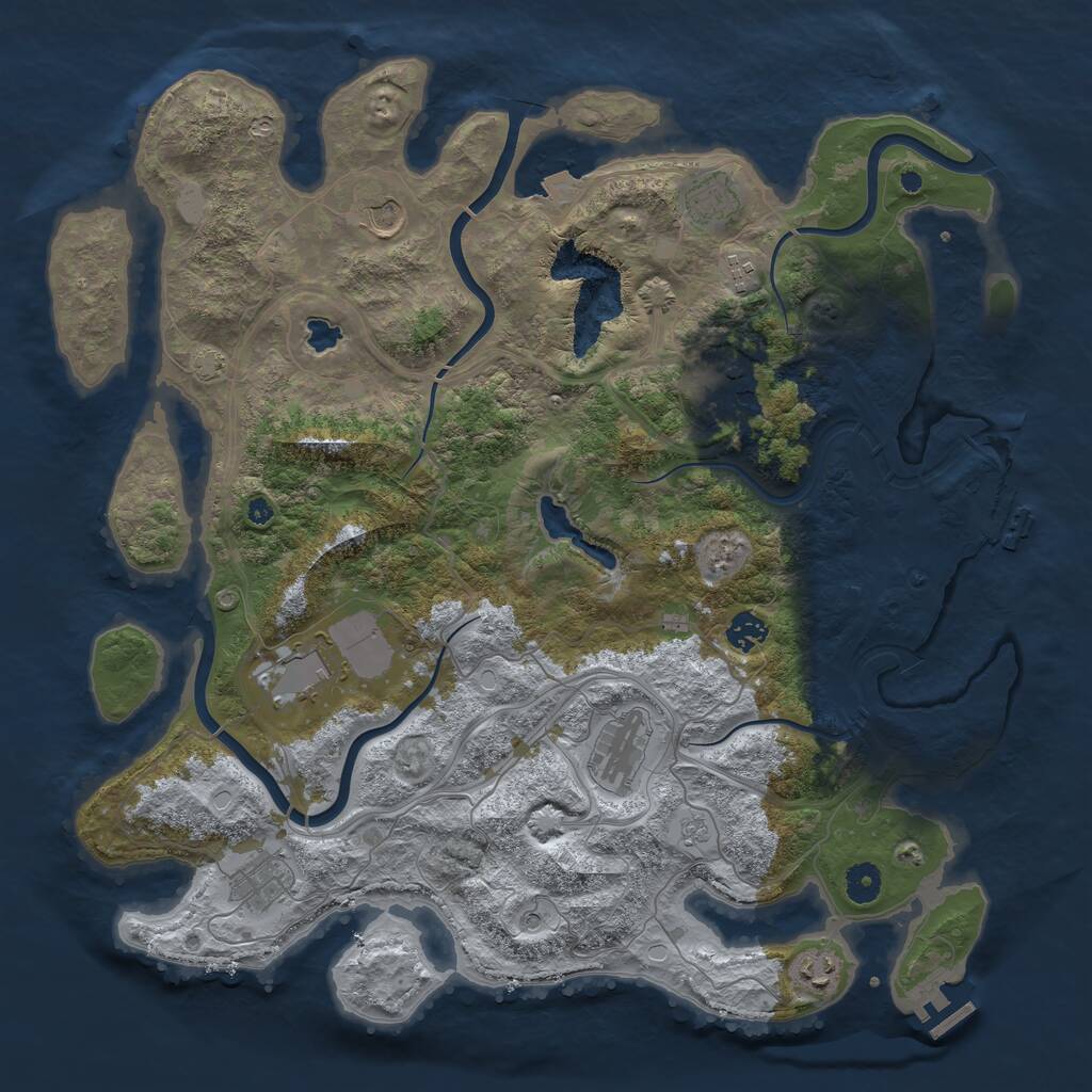 Rust Map: Procedural Map, Size: 4250, Seed: 1413523444, 15 Monuments