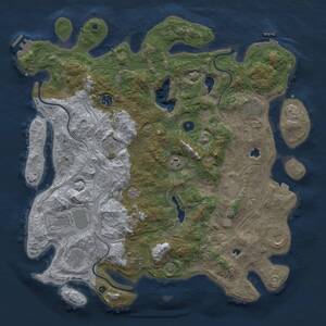 Thumbnail Rust Map: Procedural Map, Size: 4500, Seed: 146177180, 16 Monuments