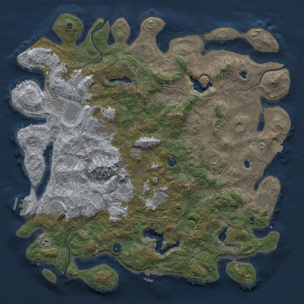 Rust Map: Procedural Map, Size: 5000, Seed: 623522377, 17 Monuments