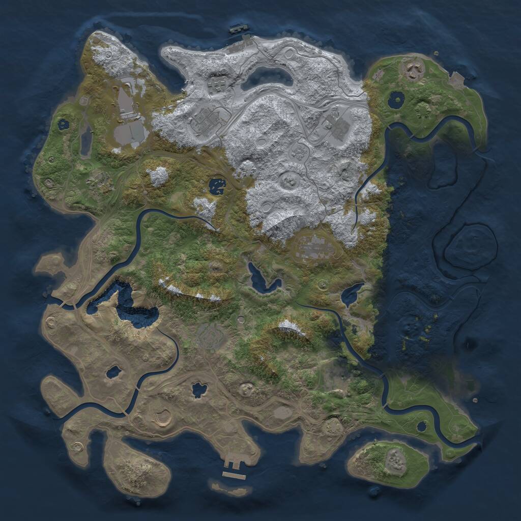 Rust Map: Procedural Map, Size: 4500, Seed: 19692015, 17 Monuments