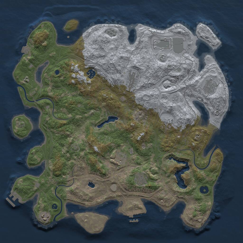 Rust Map: Procedural Map, Size: 4250, Seed: 342975892, 15 Monuments