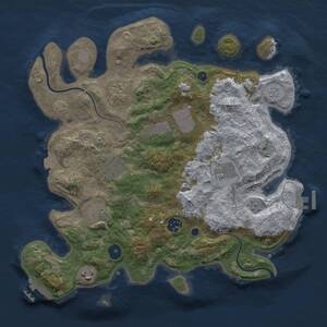 Thumbnail Rust Map: Procedural Map, Size: 3500, Seed: 1904987969, 14 Monuments