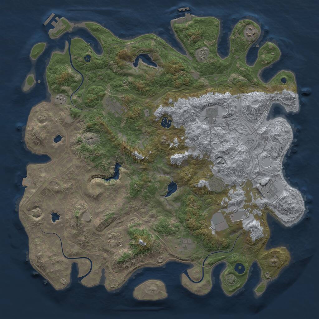 Rust Map: Procedural Map, Size: 4500, Seed: 112679139, 16 Monuments
