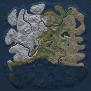 Thumbnail Rust Map: Procedural Map, Size: 4500, Seed: 33168739, 15 Monuments