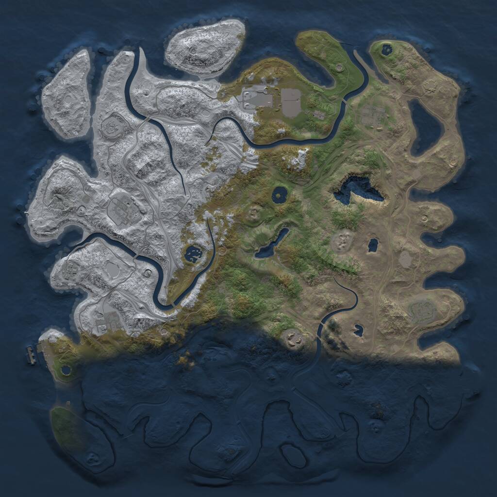 Rust Map: Procedural Map, Size: 4500, Seed: 33168739, 15 Monuments