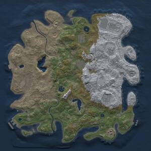 Thumbnail Rust Map: Procedural Map, Size: 4000, Seed: 1071421450, 15 Monuments