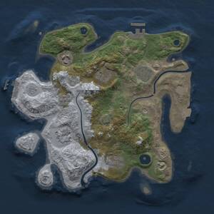 Thumbnail Rust Map: Procedural Map, Size: 3000, Seed: 2127443755, 12 Monuments