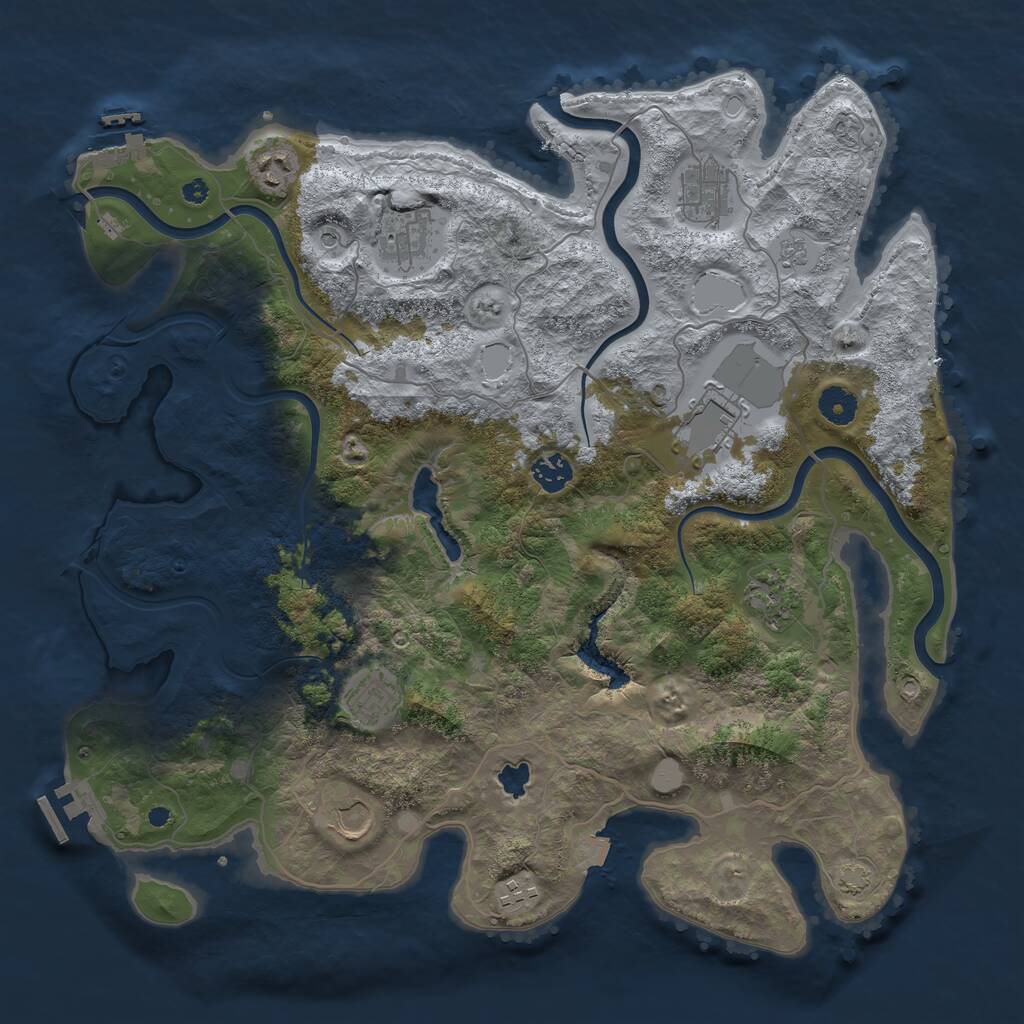 Rust Map: Procedural Map, Size: 4050, Seed: 1003897964, 15 Monuments