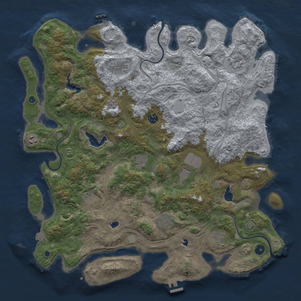 Rust Map: Procedural Map, Size: 4600, Seed: 322150711, 16 Monuments