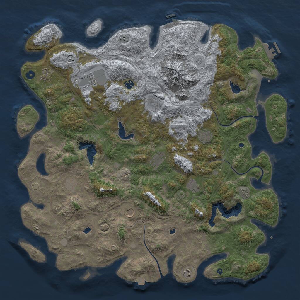 Rust Map: Procedural Map, Size: 5000, Seed: 178006480, 17 Monuments
