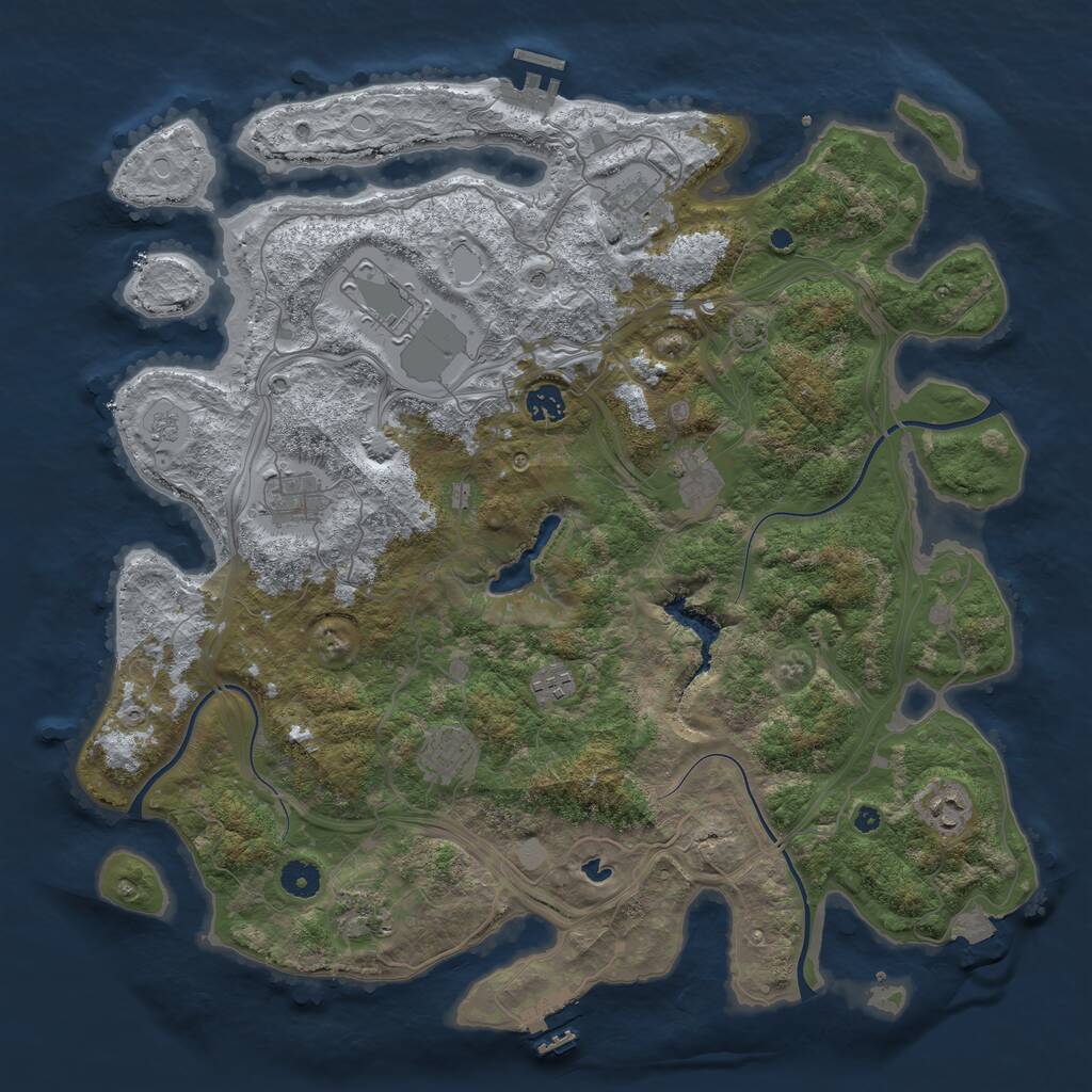 Rust Map: Procedural Map, Size: 4250, Seed: 104858989, 15 Monuments