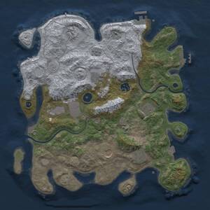 Thumbnail Rust Map: Procedural Map, Size: 3500, Seed: 162599341, 14 Monuments